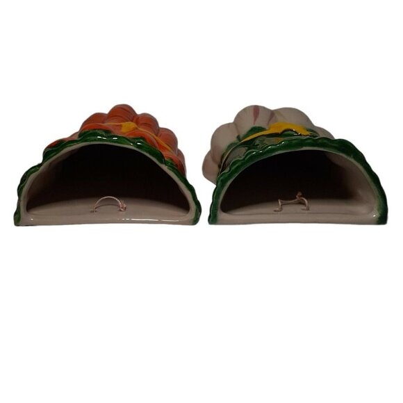 Italian Wall Pocket Set Onions Leeks Carrots Vegetables Italy Kitchen Decor - Picture 3 of 12